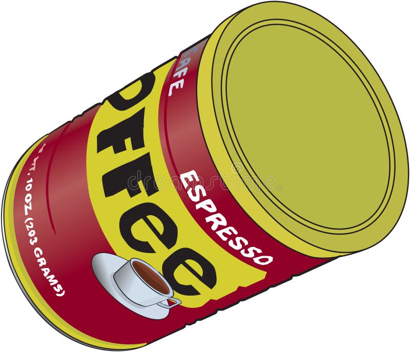 Coffee tin can stock illustration. Illustration of beverage 776376