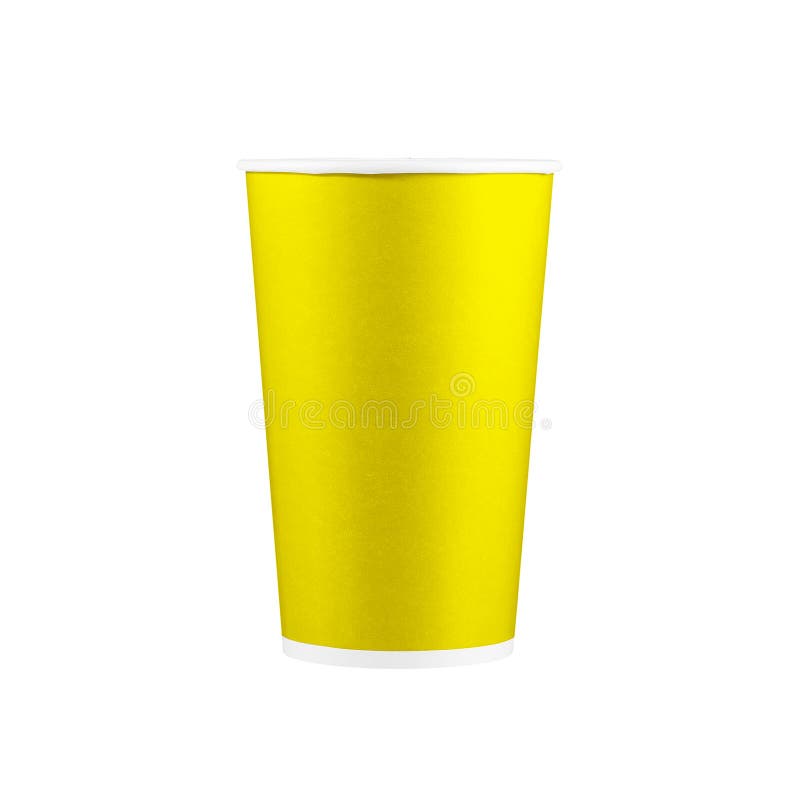 coffee to go cup mockup. Disposable cup isolated on white background. Colorful paper takeaway cup.