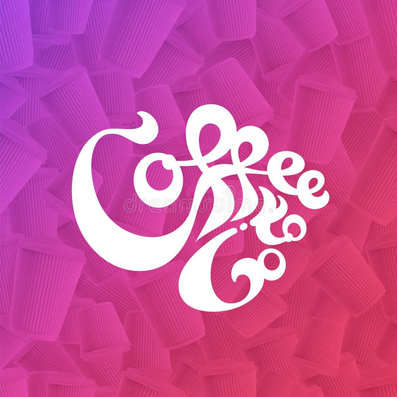 Coffee To Go White Logo on Ripple Cups Gradient Background with Modern