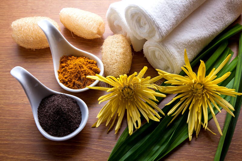 Coffee and Turmeric Scrub stock image. Image of coffee 32865227