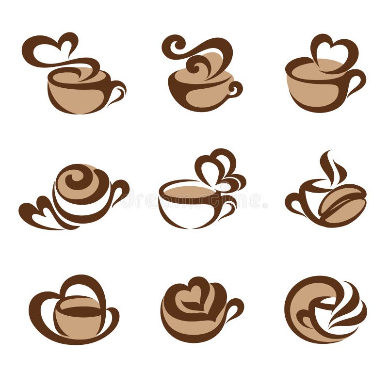 Coffee. Vector logo template set.