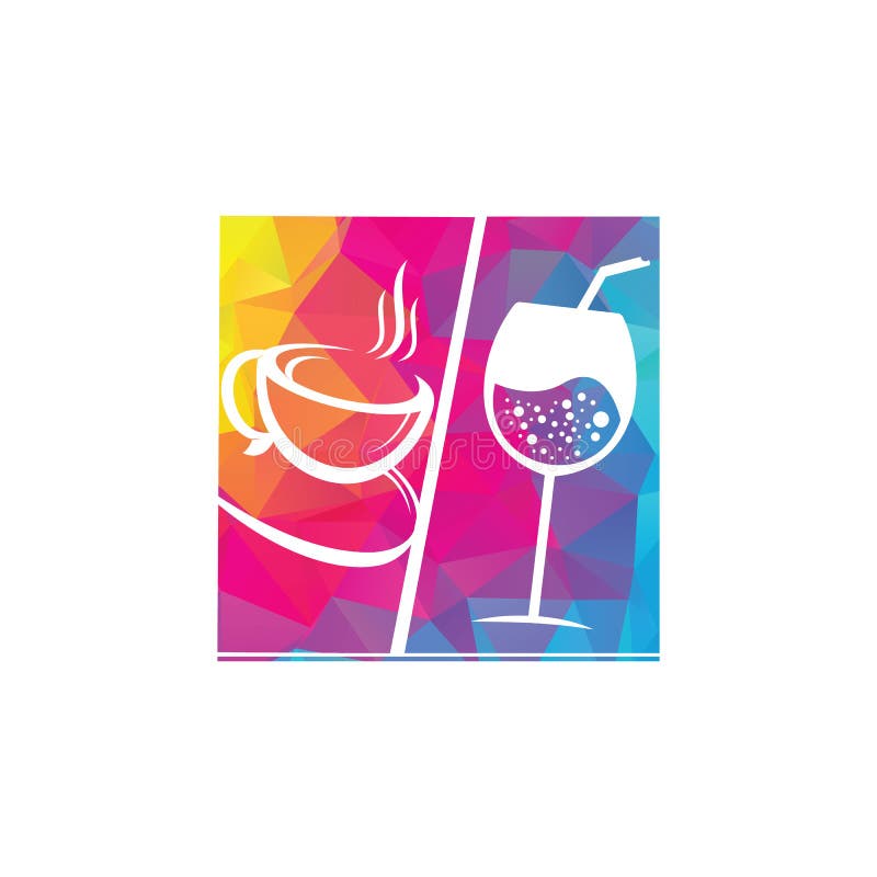 Coffee and Wine Logo Design Vector Stock Vector Illustration of icon