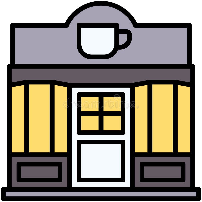 Coffeehouse, Coffee Shop or Cafe Icon Stock Vector Illustration of