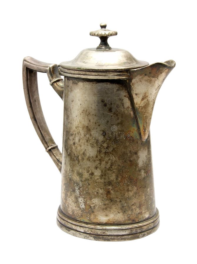 Coffeepotsilvertappning royaltyfria bilder