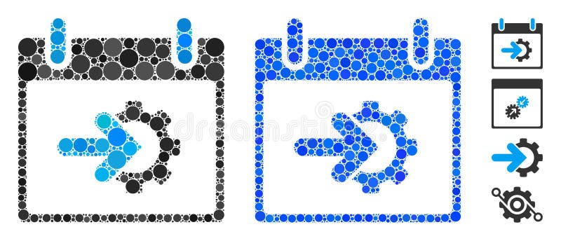 Cog Integration Calendar Day Composition Icon of Round Dots royalty free illustration
