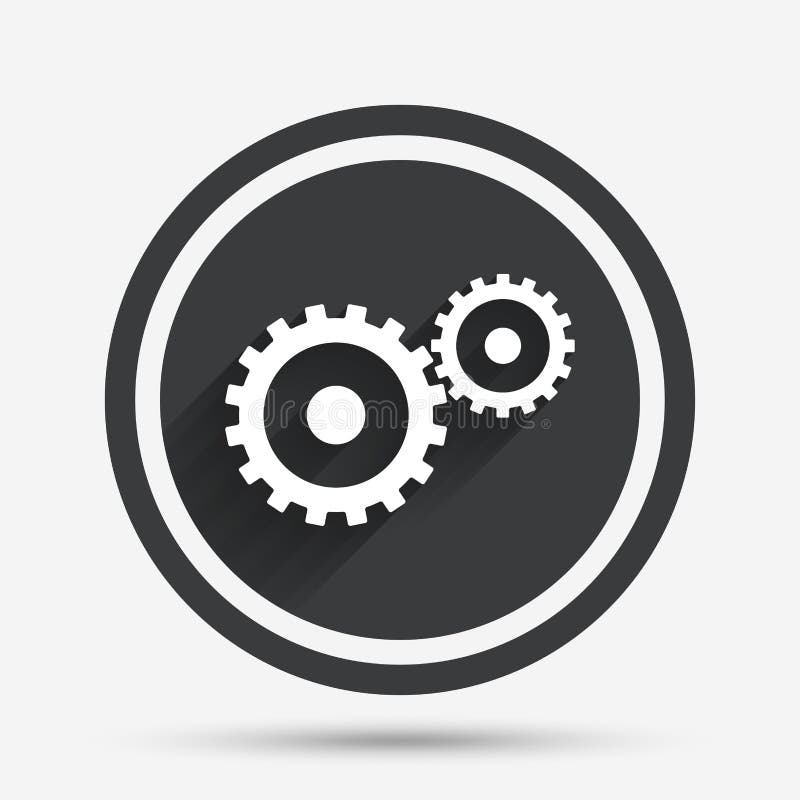 Cog Settings Sign Icon. Cogwheel Gear Symbol. Stock Vector