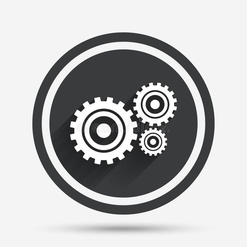 Cog Settings Sign Icon. Cogwheel Gear Symbol. Stock Vector