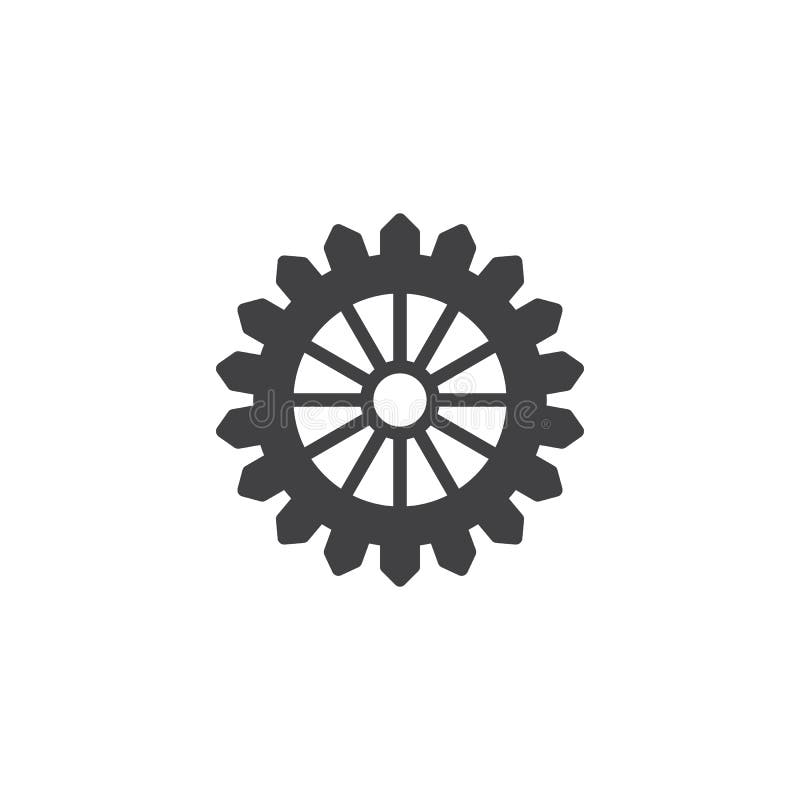 Cog wheel vector icon stock vector. Illustration of flat - 114402616