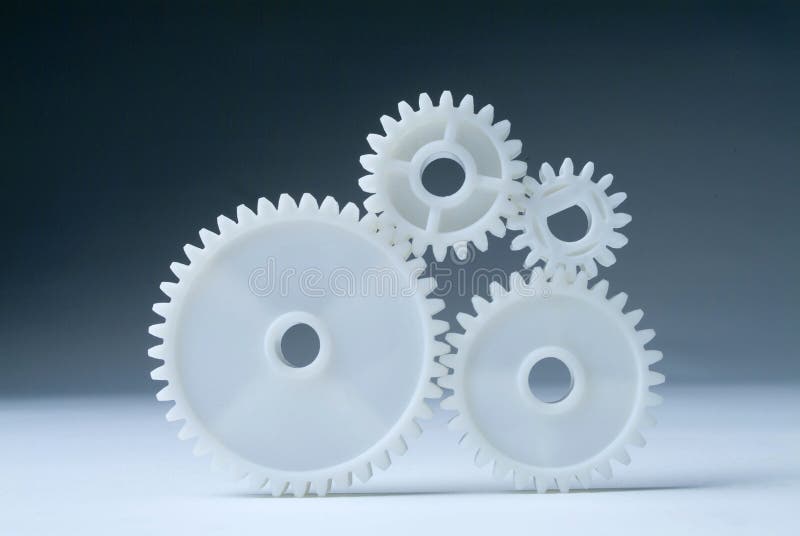 Cog wheels in white