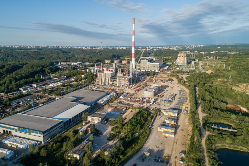 Cogeneration Power Plant Construction Area In Vilnius, Lithuania Stock ...