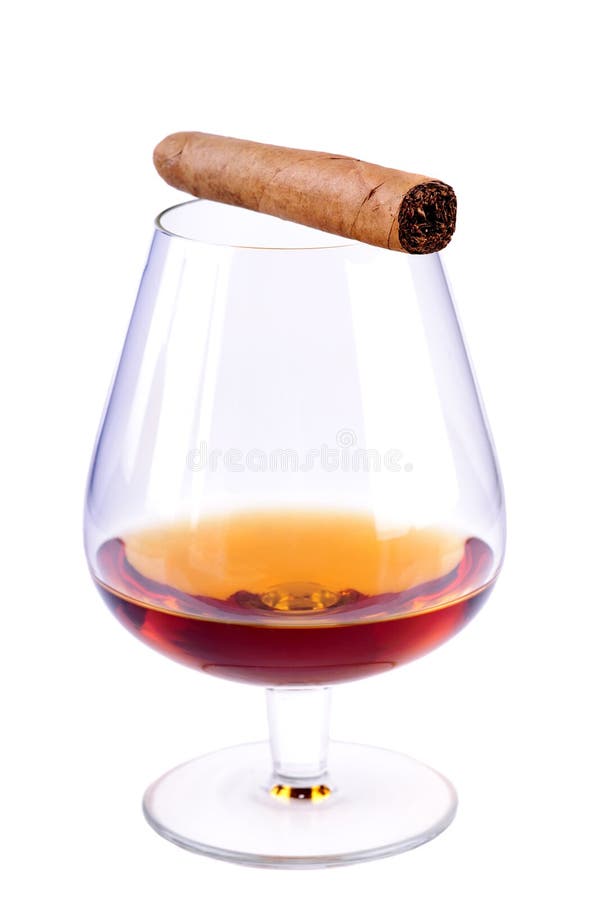 Cognac and cigar stock image. Image of liquor, crystal 17794459