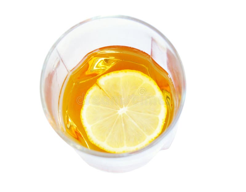 Cognac in a glass, with lemon