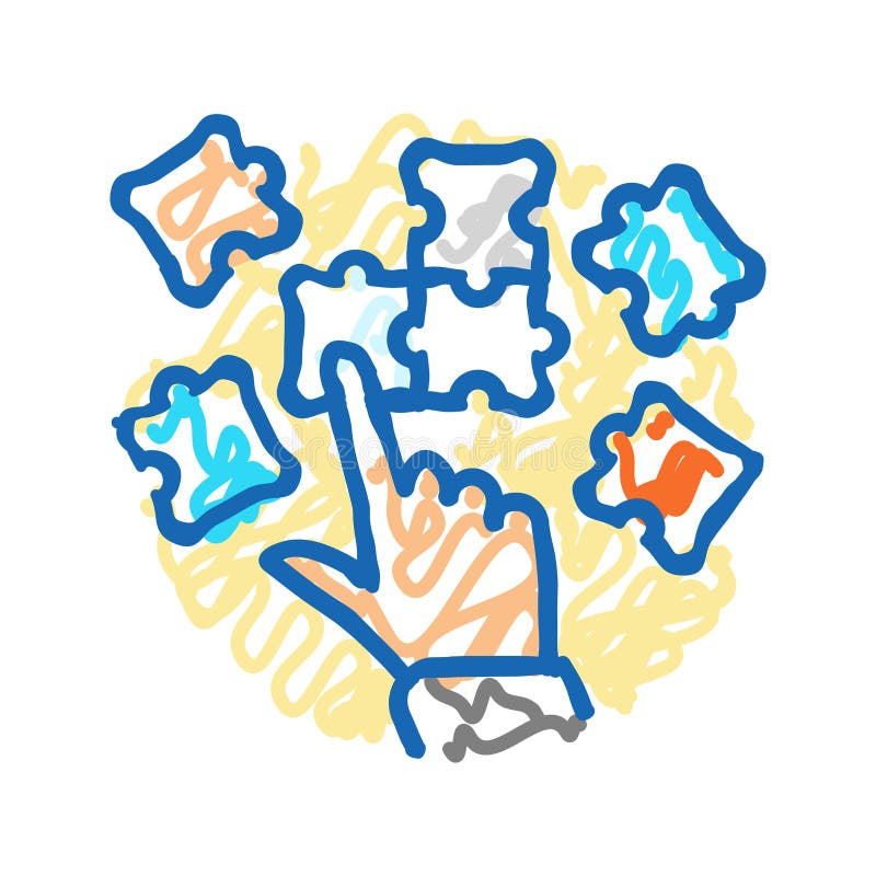 Cognitive Übungen Berufstherapeut Icon doodle Illustration lizenzfreie abbildung