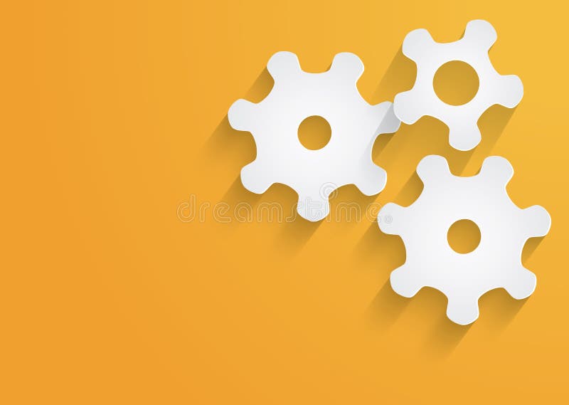 Cogs Vector flat long shadow