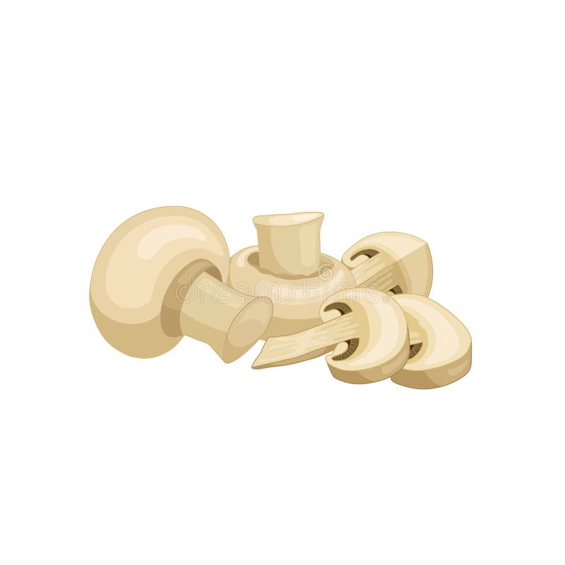 Cogumelos do vetor molde A composição de cogumelos inteiros e cortados ilustração do vetor Cogumelos do vetor molde A composição de cogumelos inteiros e cortados ilustração do vetor