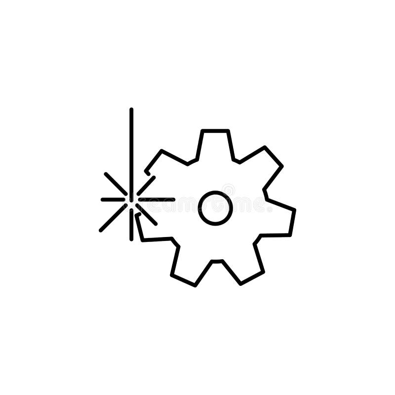 Cogwheel icon. Element of laser application in production for mobile concept and web apps illustration. Thin line icon for website royalty free illustration