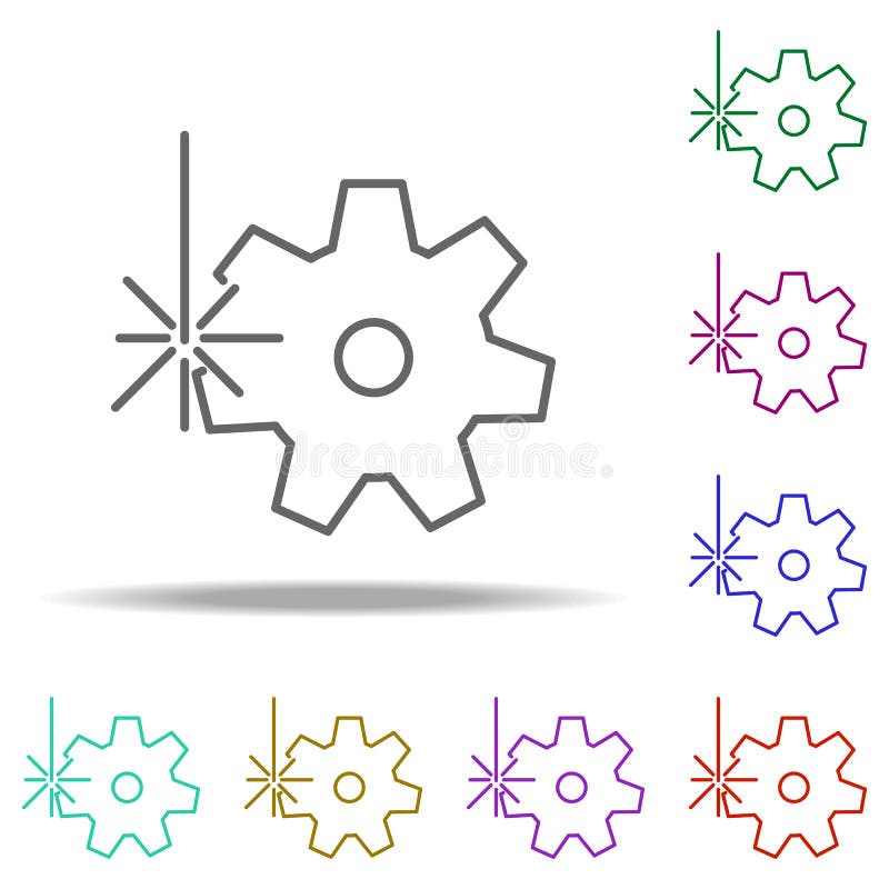 Cogwheel icon. Elements of Laser in multi color style icons. Simple icon for websites, web design, mobile app, info graphics vector illustration