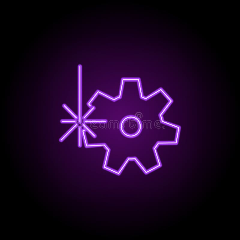 Cogwheel icon. Elements of Laser in neon style icons. Simple icon for websites, web design, mobile app, info graphics royalty free illustration