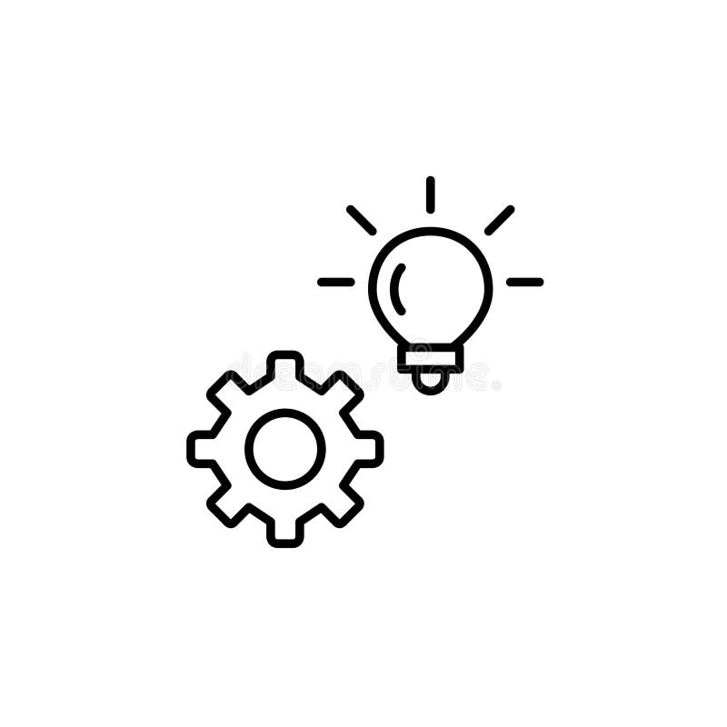Cogwheel and light bulb. Innovation settings, idea development, creative process optimization, system brainstorming, solution vector illustration