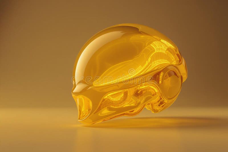 Coif futurist de aur care reflectă lumina care amintește de visele SF și explorarea spațiului cu vector illustration