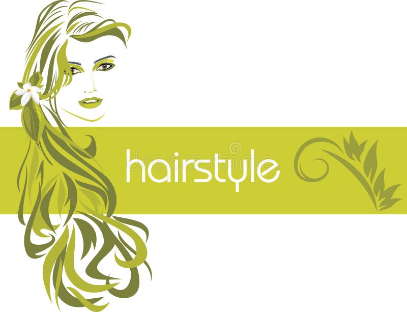 Coiffure femelle. Drapeau décoratif illustration de vecteur