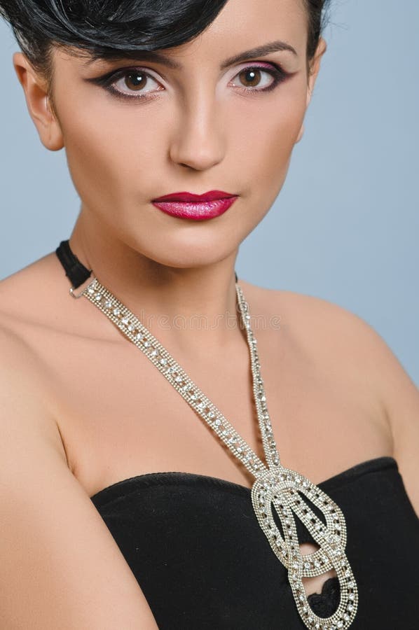 Quiff stock image. Image of hair, make, brunette, coiffure 