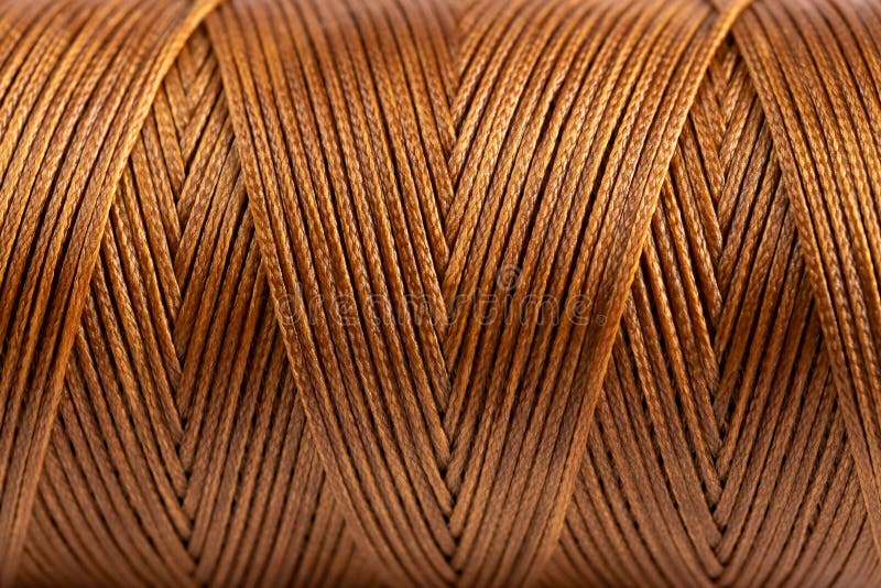 A Coil of Brown Thread. Spool of Colored Threads on a White Background.  Waxed Sewing Thread for Leather Crafts Stock Photo - Image of waxed,  needlework: 242119320