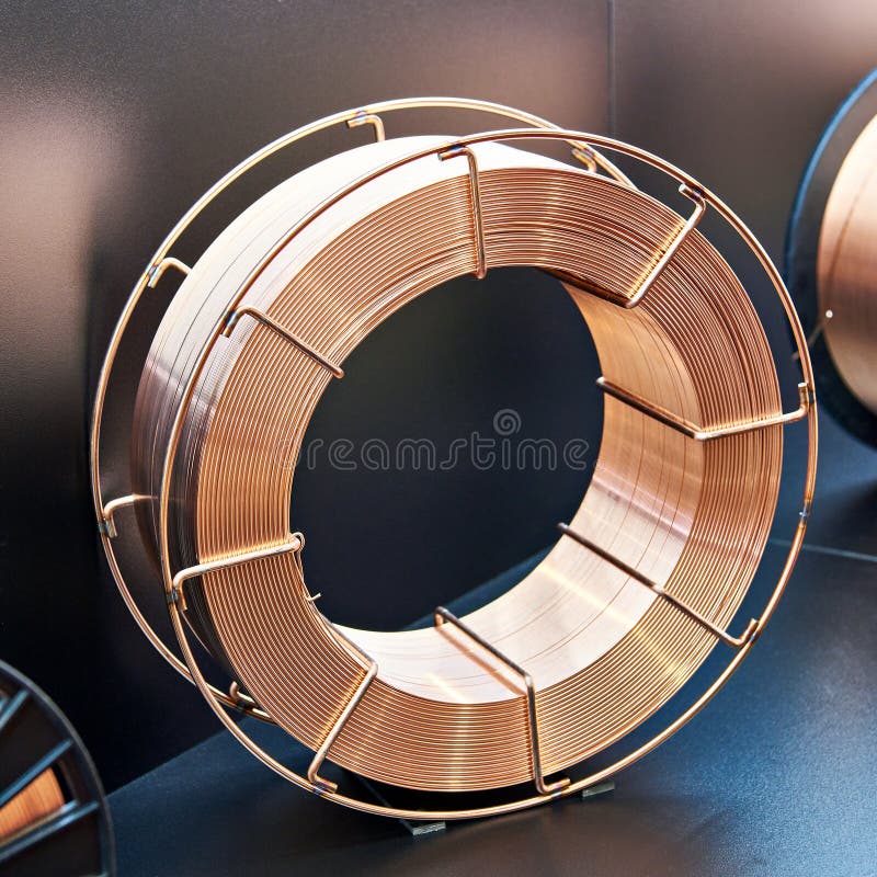 Coil of copper wire stock image. Image of coil, production 262254155