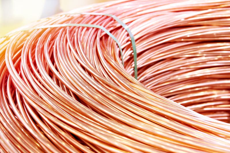 Coil of copper wire stock photo. Image of industry, electrician 252642742