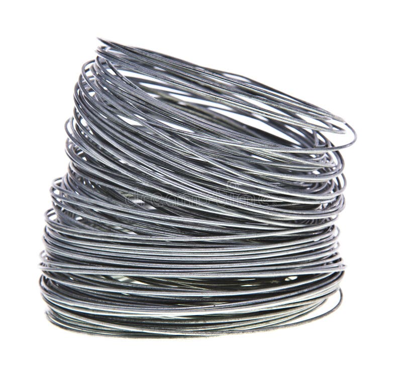 Coil of galvanized wire stock photo. Image of curve, metallic 25159696