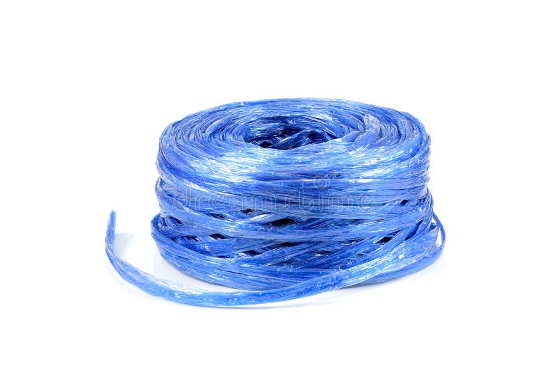 Blue Plastic Rope Isolated on White Background.Plastic String is Stock  Photo - Image of pressure, object: 114676258