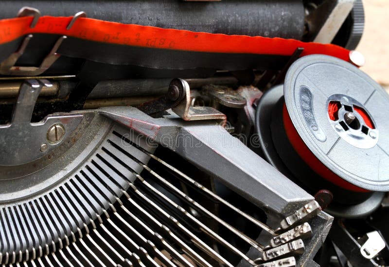 Coil of red and black ribbon of an old typewriter 2 stock images Coil of red and black ribbon of an old typewriter 2 stock images