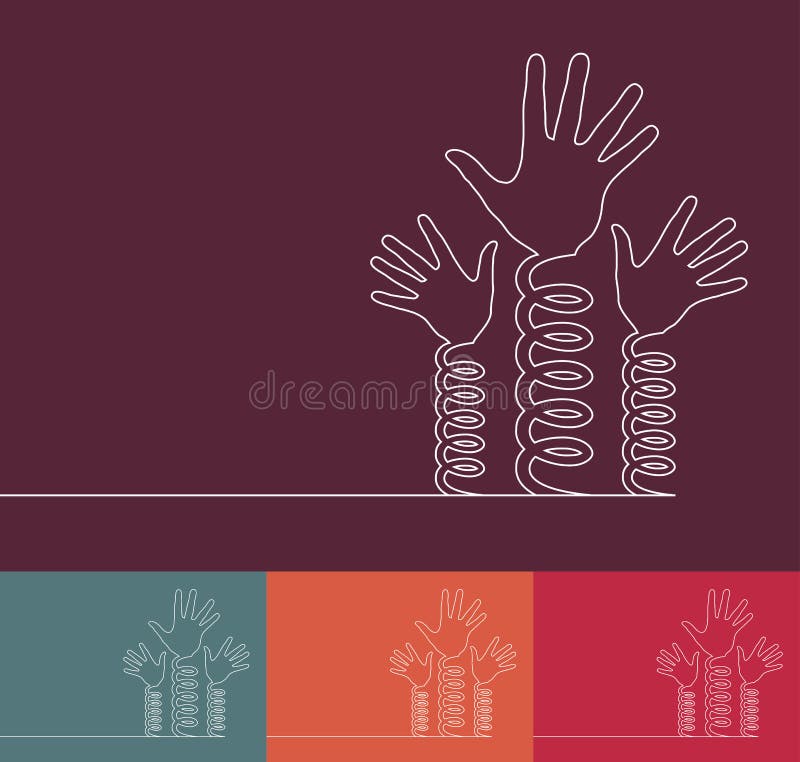 Coil spring hands. royalty free illustration