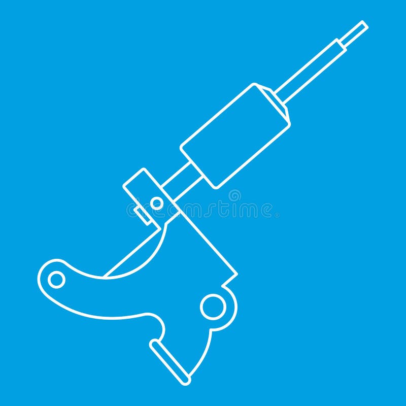 Coil Tattoo Machine Icon Outline Stock Vector Illustration of modern