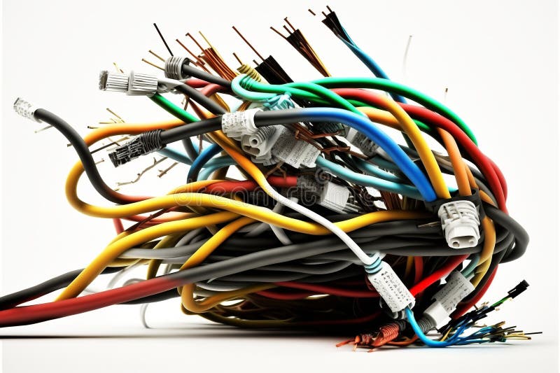 Coiled Electrical Wires. Generative AI. Stock Illustration