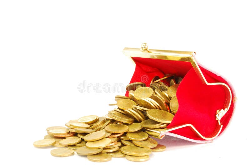 Coin Bag & Stacks of Gold Coins