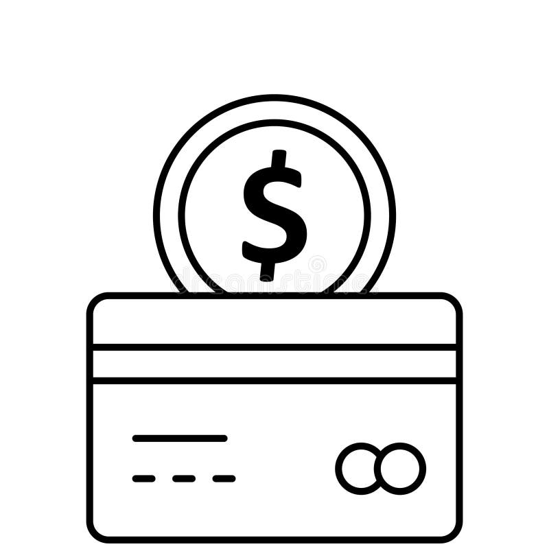 Coin, credit card Vector Icon which can easily modify vector illustration