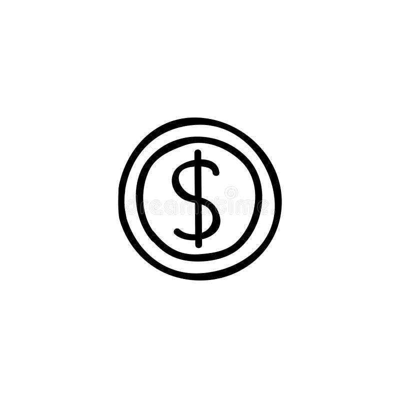 Dollar Coin Doodle Icon, Vector Illustration Stock Illustration ...