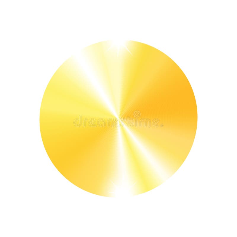 Coin gold on white background isolated object abstract vector illustration