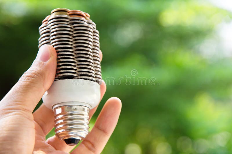 Coin light bulb concept