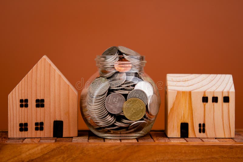 Coin Money in a Glass Jar. Saving Money. Money Saving Concept. Coin