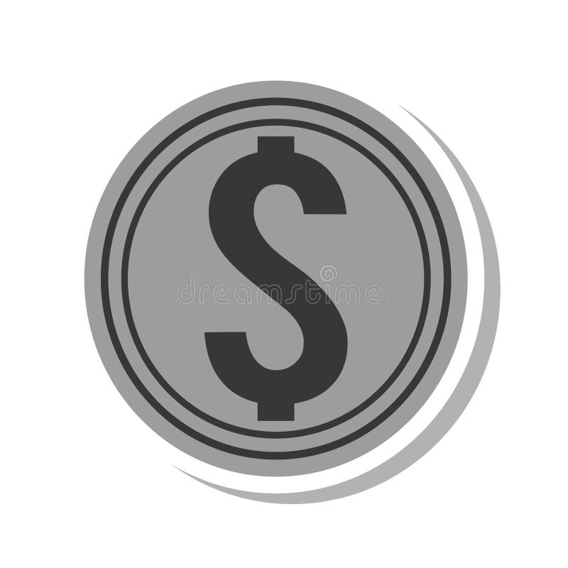 Coin money symbol isolated icon royalty free illustration