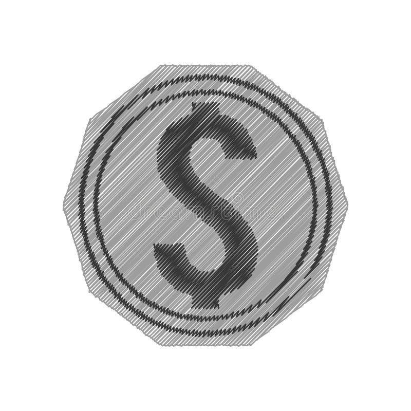 Coin money symbol isolated icon vector illustration