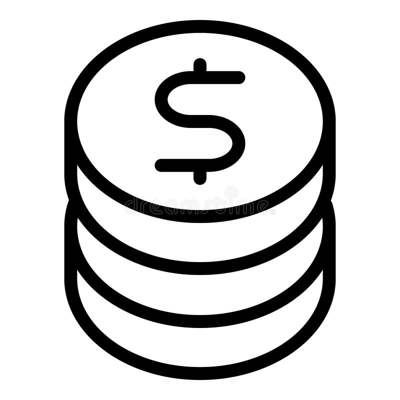 Coin Stack Icon Outline Vector. Money Currency Stock Illustration ...