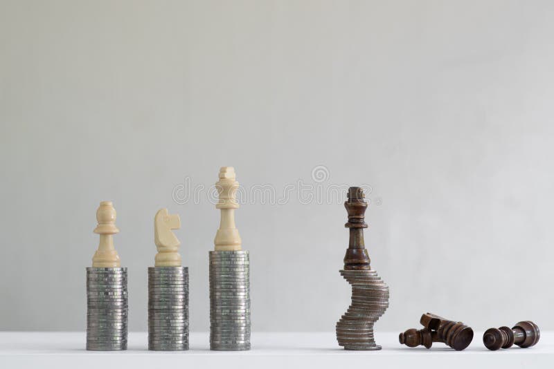 Coin stacks arranged into growth chart on white background, finance and business concept