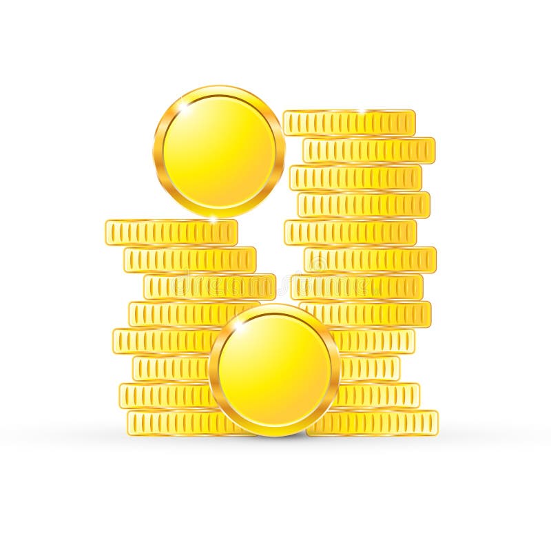 Coin on white background isolated object abstract vector illustration
