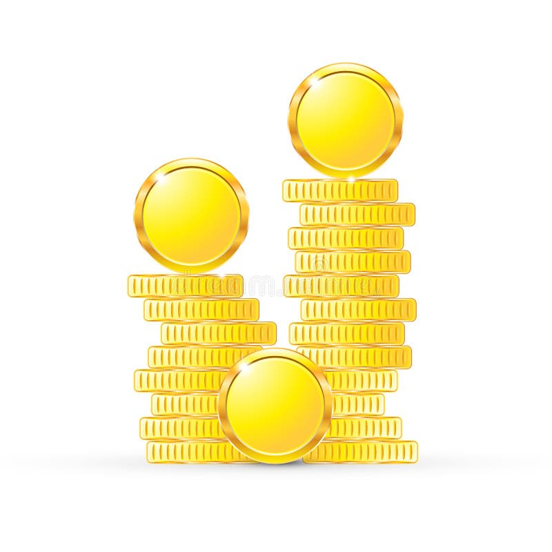 Coin on white background isolated object abstract vector illustration