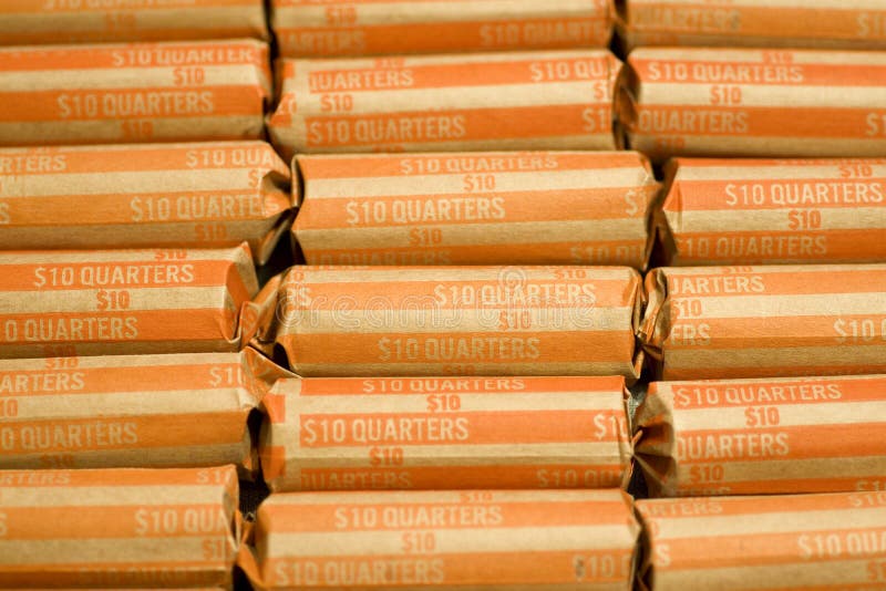 Coin Wrappers Quarters stock photo. Image of save, cheap 84264416