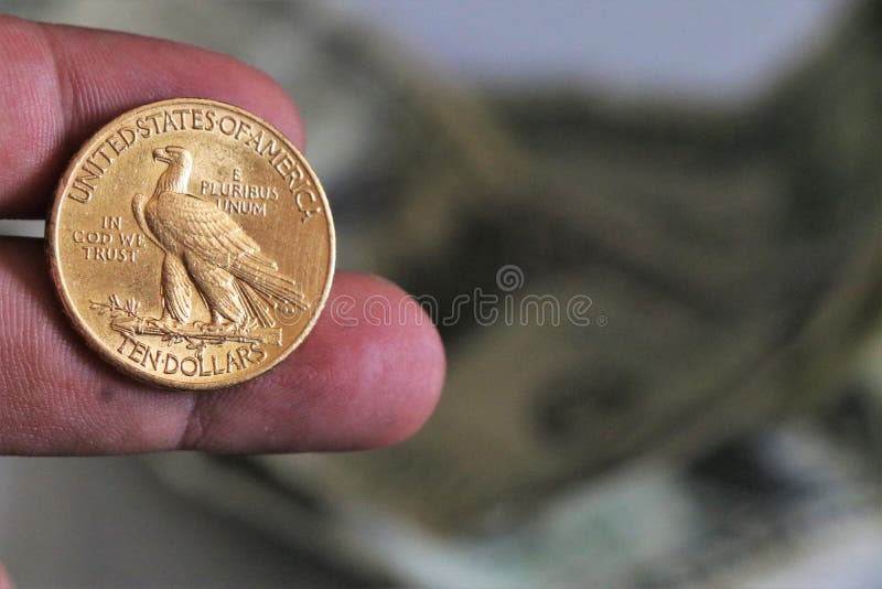Coins Collection. Unated States Indian Head gold coins. royalty free stock photos Coins Collection. Unated States Indian Head gold coins. royalty free stock photos