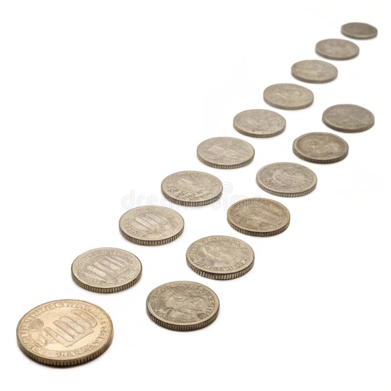 Coins decrease isometric isolated on transparent background. Coin decrease illustrations